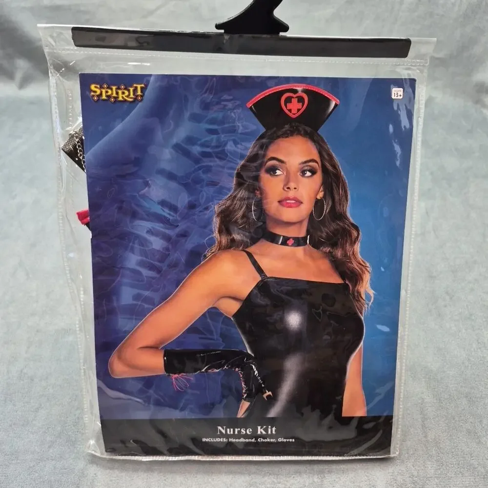 Spirit Nurse Kit Halloween Costume Adult Women’s Hat Choker And Gloves - Picture 1 of 5